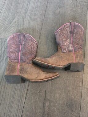 Dan Post Boot Company Girl's Leather Cowboy Boots Size 1 D
